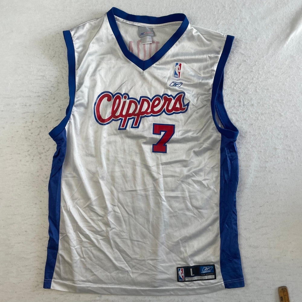 Reebok Lamar Odom LA Clippers NBA Jersey Large White Blue Lamar Odom #7 Mesh